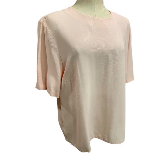 22W Ms Russ Womens 1980s Pink Blouse Shirt Short Sleeve Pullover - Picture 1 of 9